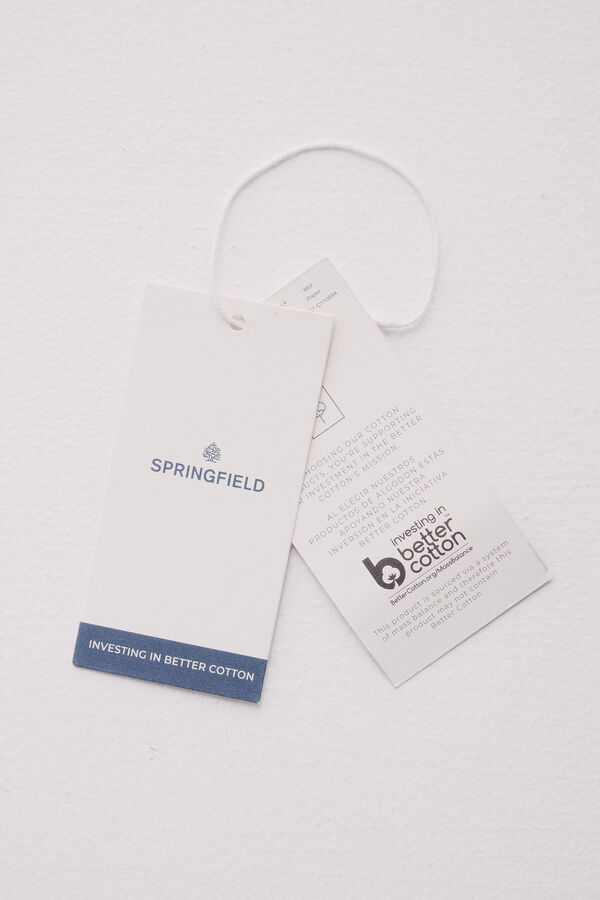 Springfield Calça calças chino slim fit com micro estampa cinzento