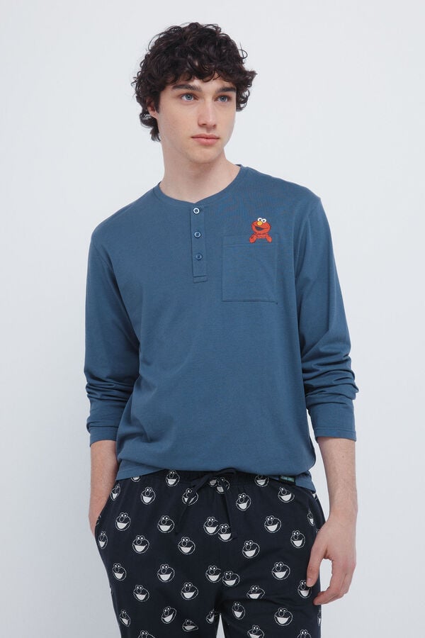 Springfield Pijama longo da Vila Sésamo azul