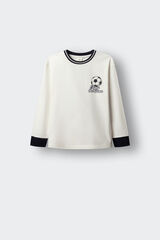 Springfield Kids T-shirt de manga comprida com bola de futebol para crian&ccedil;a bege