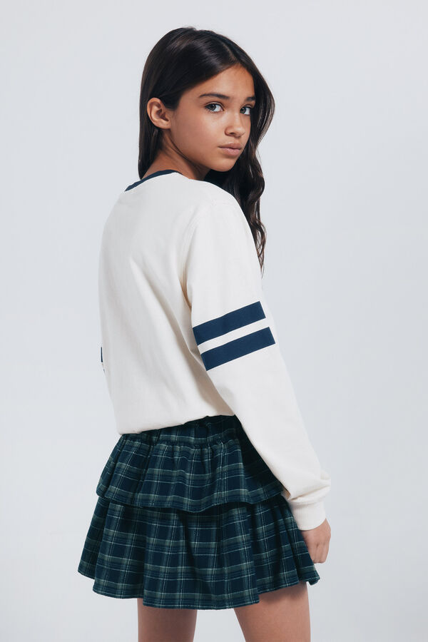 Springfield Kids Camiseta manga comprida com estampa de gato branco