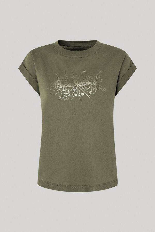 Springfield T-shirt Algodão com Logo Estampado caqui escuro
