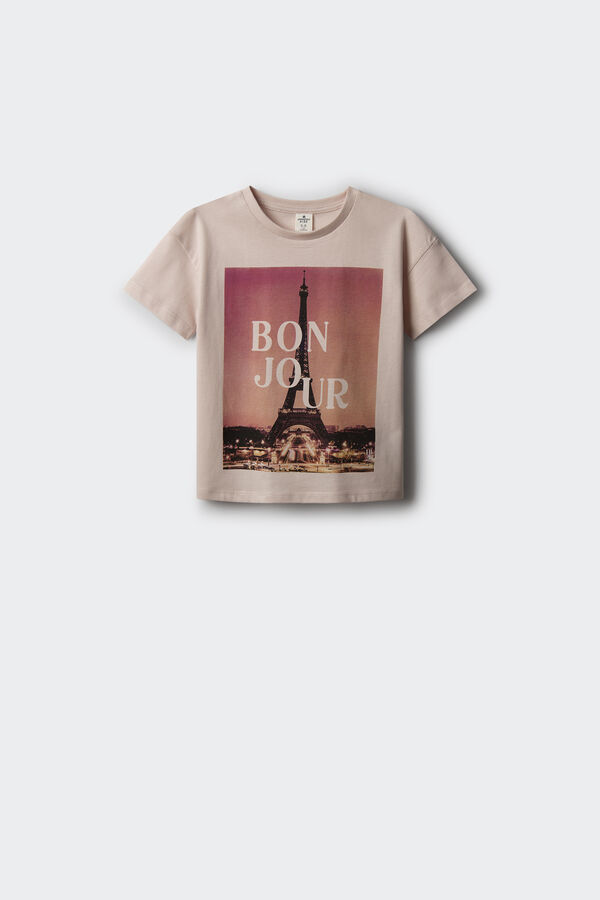 Springfield Kids T-shirt Bonjour para menina rosa
