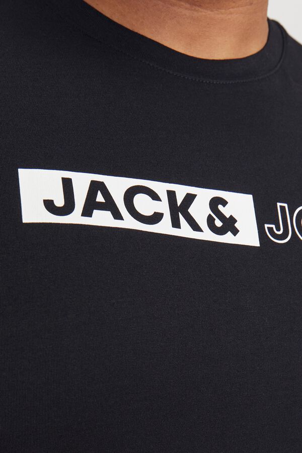 Jack & Jones PLUS T-shirt slim manga curta preto