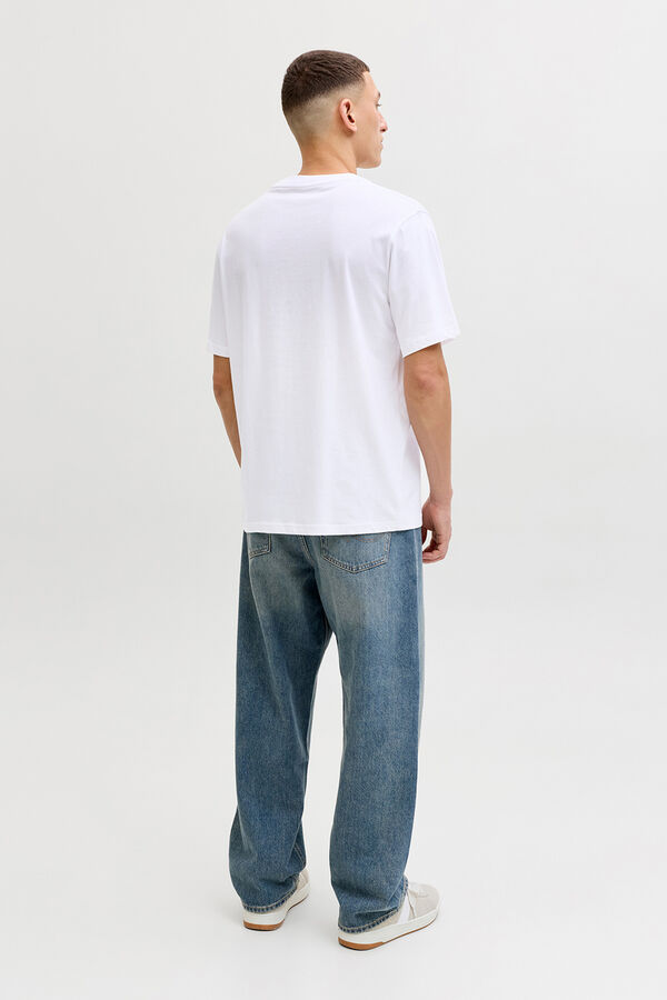 Jack & Jones T-shirt manga curta em algod&atilde;o branco