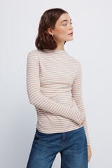 Springfield T-shirt Perkins com gola macia cru