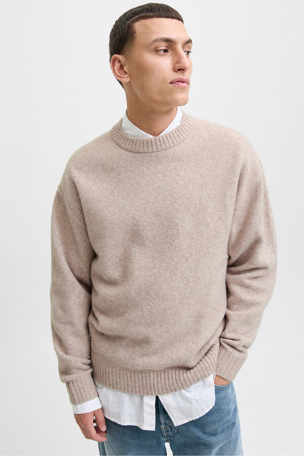 Jack & Jones Camisola básico de malha cinzento