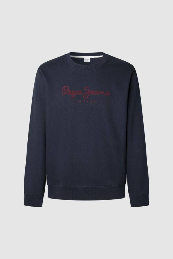 Pepe Jeans Sweatshirt Gola Redonda Com Logo azul
