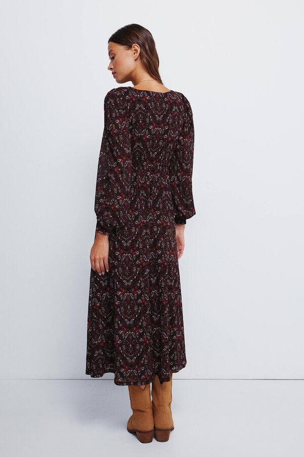 Springfield Vestido midi com bordas preto