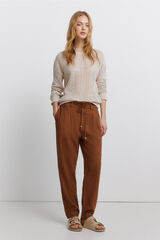 Springfield Pantalones de lino nude