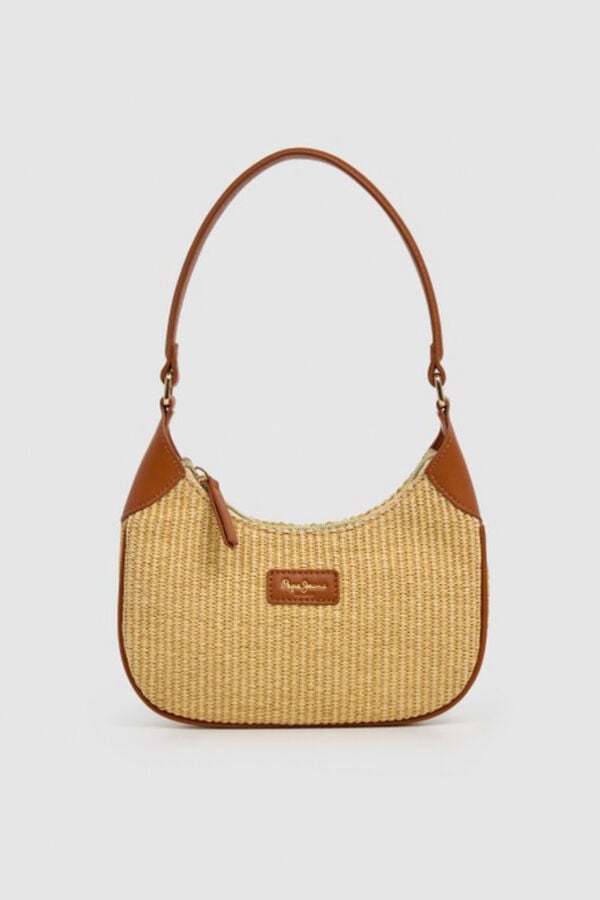 Pepe Jeans Mala de palha com fecho-&eacute;clair cru