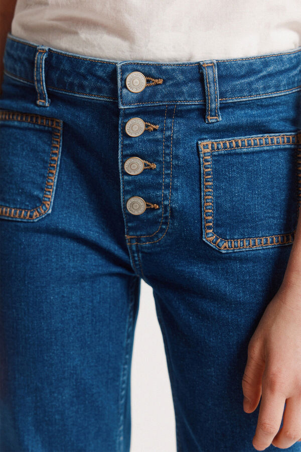 Springfield Kids Jeans bootcut para menina azul