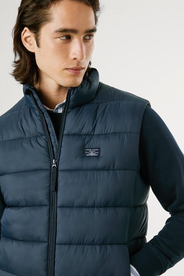 Pepe Jeans Colete acolchoado com fecho de zíper azul