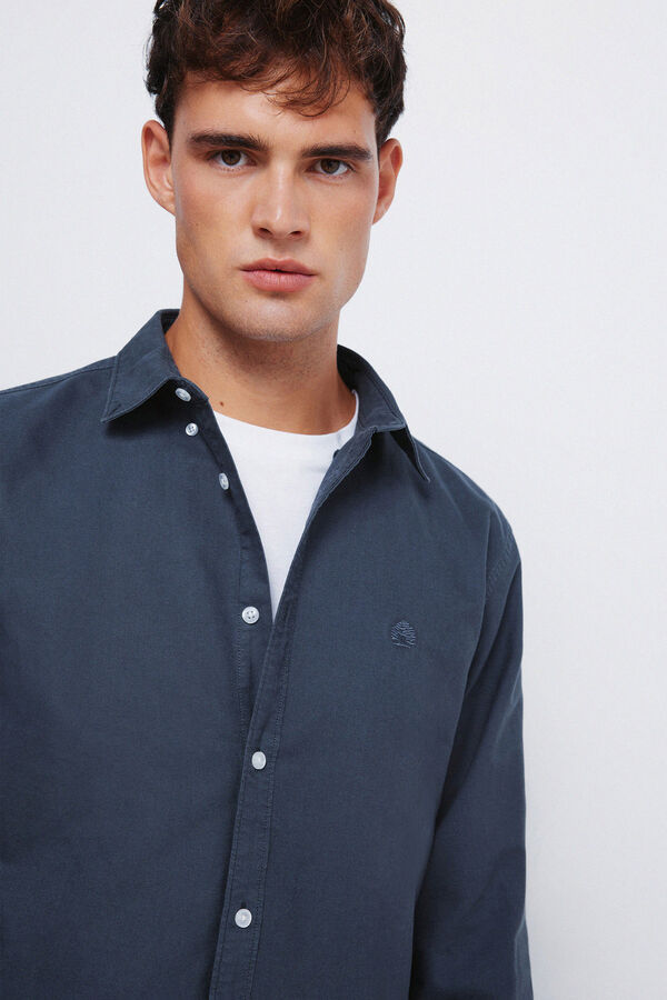 Springfield Peça oxford tingida azul