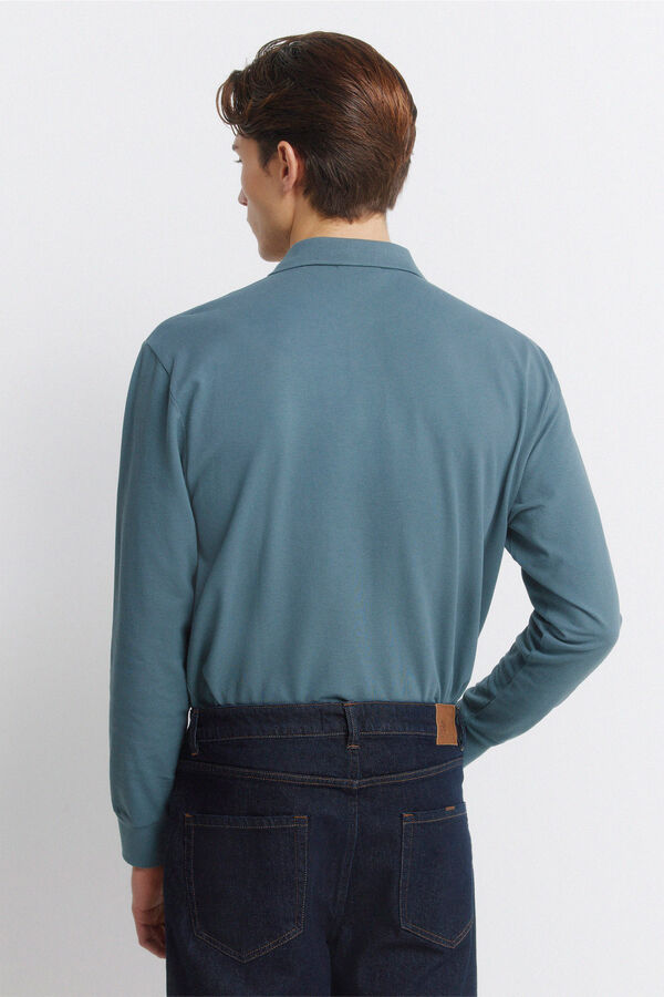 Springfield Polo Springfield b&aacute;sico manga comprida regular fit azul