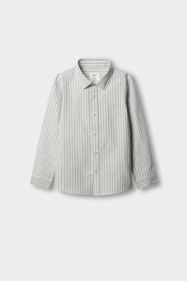 Springfield Kids Camisa Oxford de riscas para menino verde