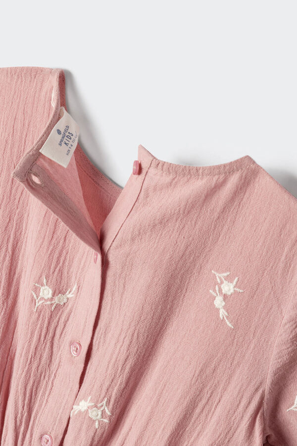 Springfield Kids Macac&atilde;o com bordados de menina rosa