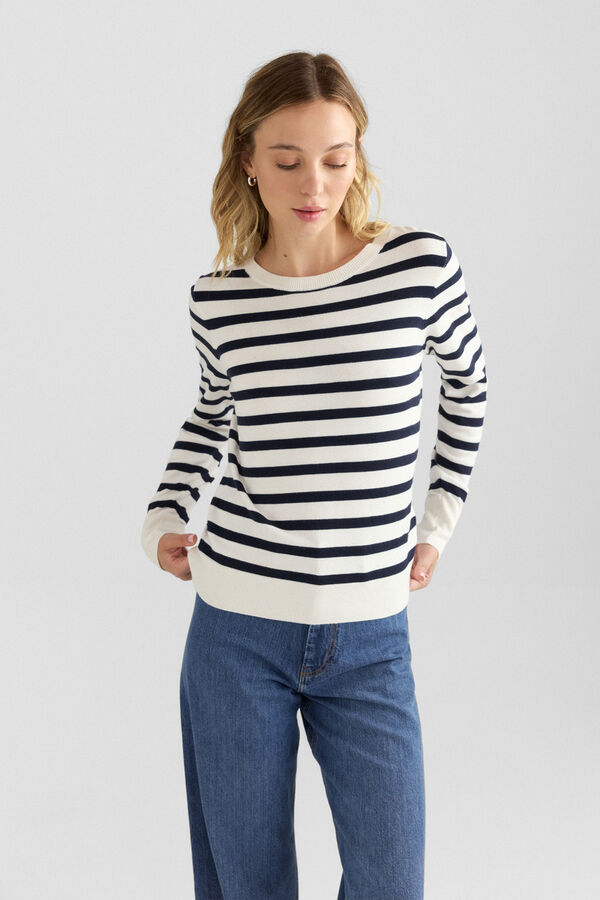 Springfield Camisola b&aacute;sica fina com bot&otilde;es azul