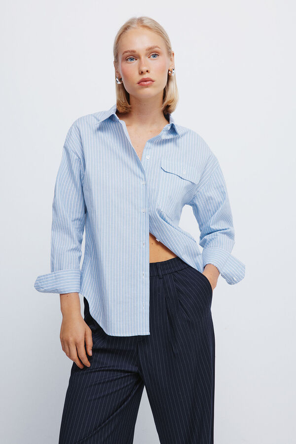 Springfield Trousers with elastic waistband blue