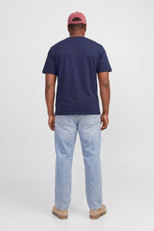 Jack & Jones PLUS T-shirt relaxed de manga curta azul