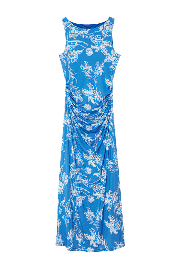 Trendyol Vestido maxi com franzido azul