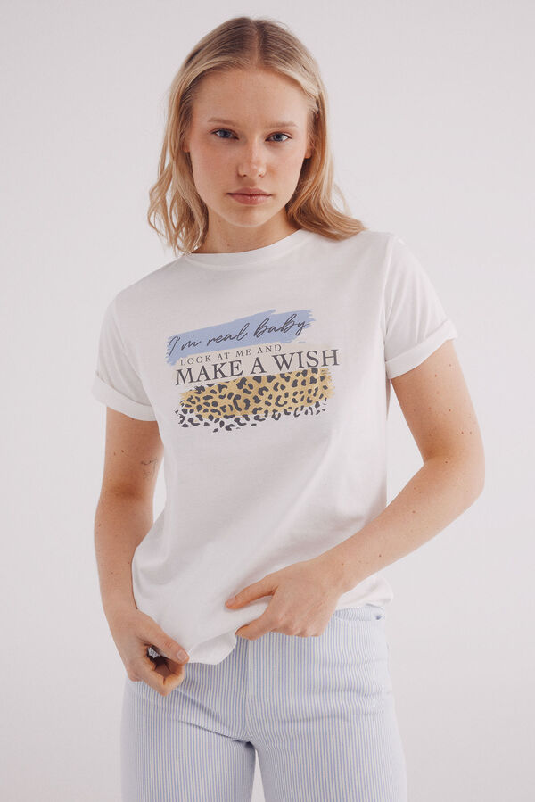 Springfield Camiseta "Eu sou de verdade, baby..." cru