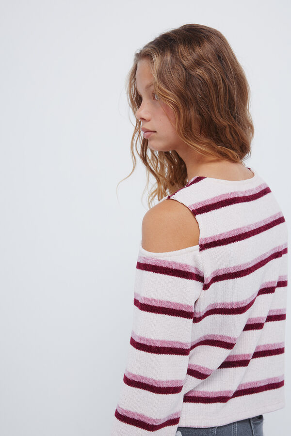 Springfield Kids Camiseta chenilla hombros descubiertos niña rosa