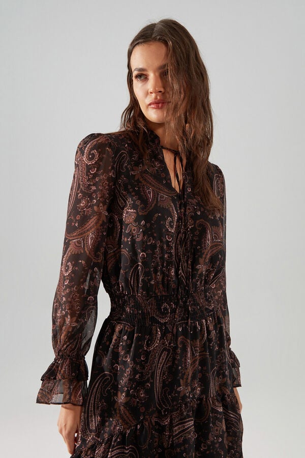 Trendyol Vestido gola halter estampado