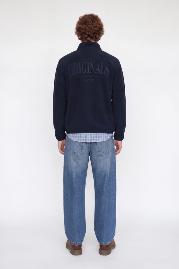 Jack & Jones Casaco polar com fecho de correr a meio azul