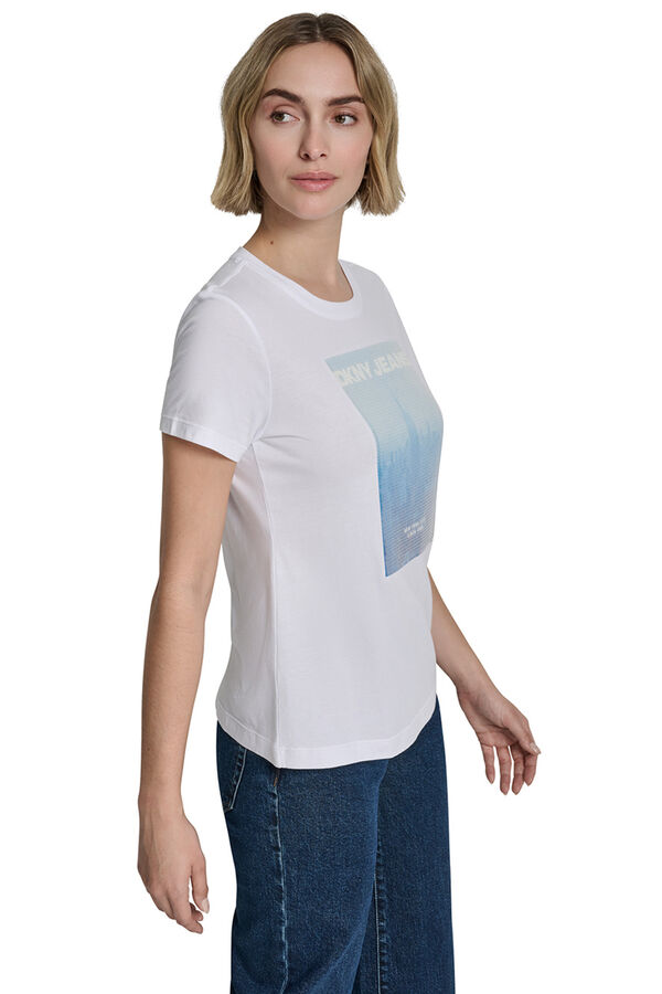 DKNY T-shirt com gr&aacute;fico azul