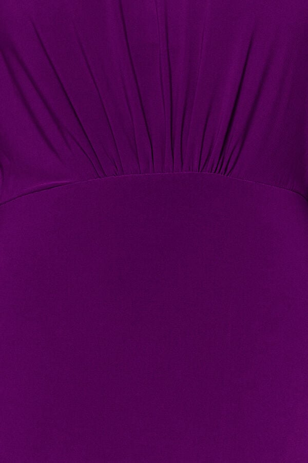 Trendyol Vestido midi de malha com ombros à mostra rosa