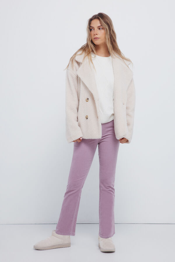 Springfield Camisola de malha trançada em chenille vison