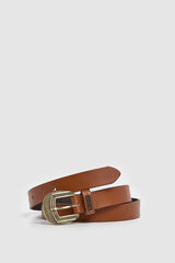 Pepe Jeans Cinto com fivela de pele cru