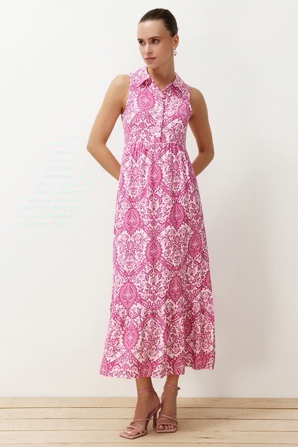 Trendyol Vestido comprido gola camiseira branco