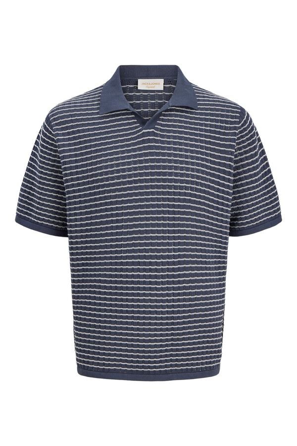 Jack & Jones Polo em malha relaxed fit em algod&atilde;o cinzento