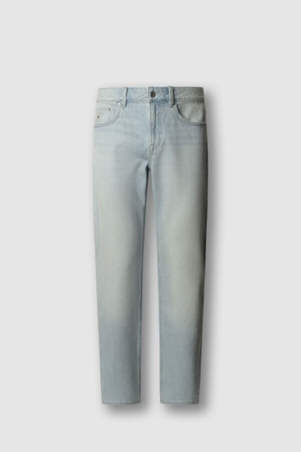 Pepe Jeans Calça jeans reta desbotada azul