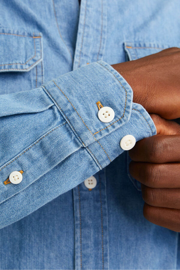 Jack & Jones Camisa estilo sarja azul