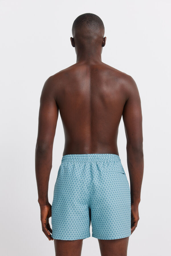 Springfield Fato de banho estampado mosaico bolso fecho-&eacute;clair azul