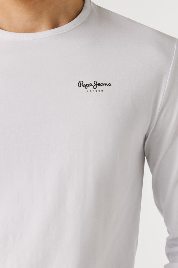 Pepe Jeans T-shirt manga comprida slim branco