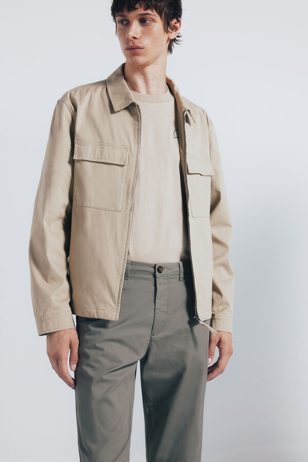 Springfield Calças chino slim fit bege
