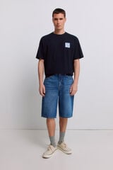 Springfield Bermuda jeans baggy fit azul