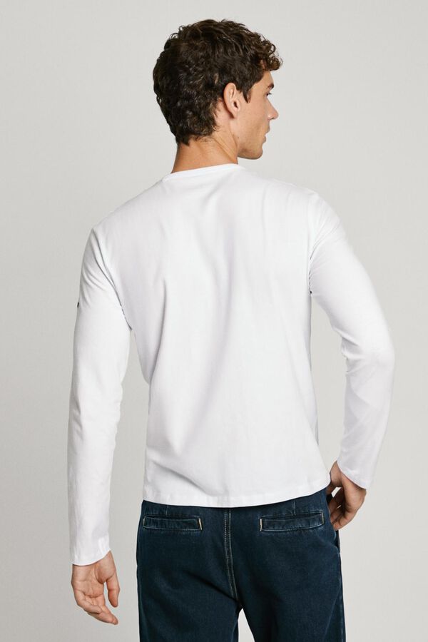 Pepe Jeans Camiseta Slim Fit Manga Longa branco