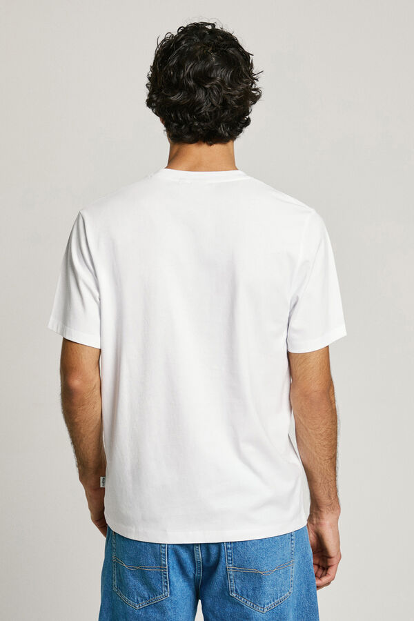 Pepe Jeans Camiseta Logo Bordado Fit Regular blanco