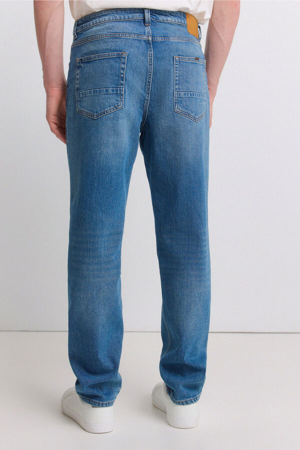 Springfield Jeans lavagem m&eacute;dia sobretingida regular fit azul