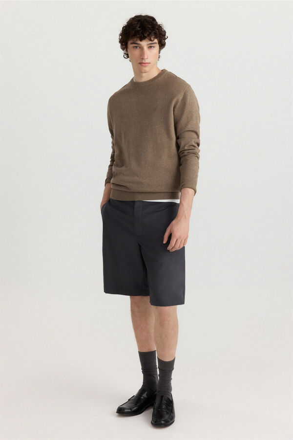 Springfield Camisola b&aacute;sica gola redonda cru