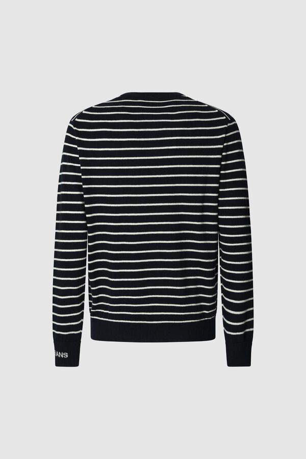 Pepe Jeans Su&eacute;ter de malha listrado de corte regular azul