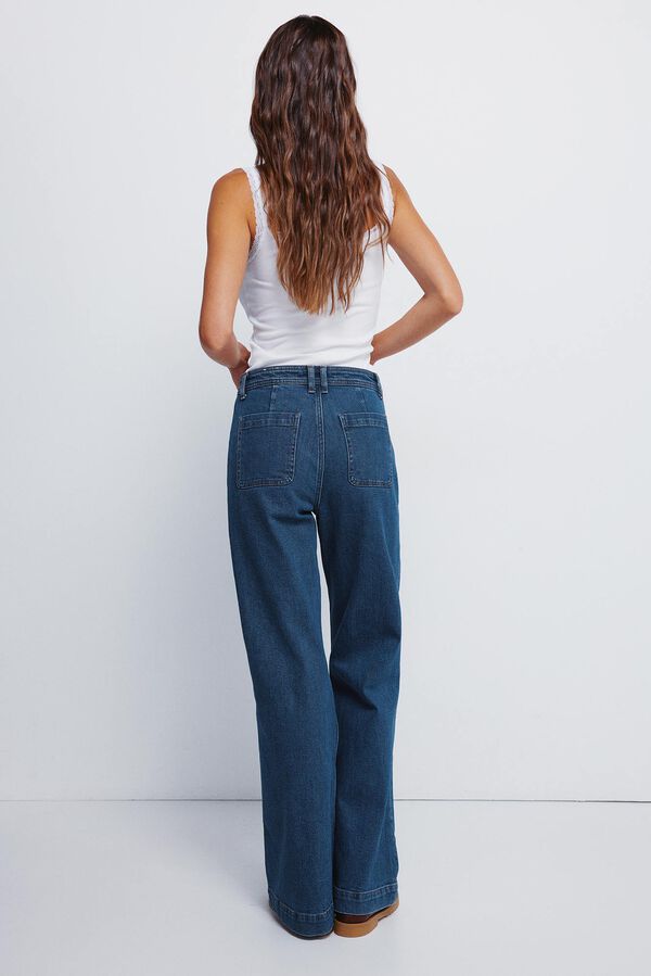 Springfield Jeans super flare confortável azul