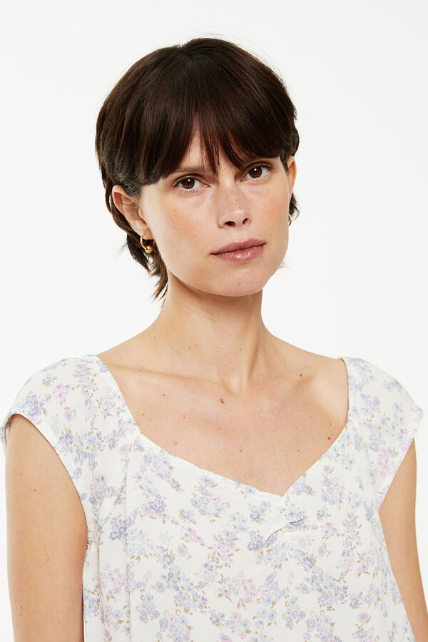 System Action Blusa com estampado floral  azul