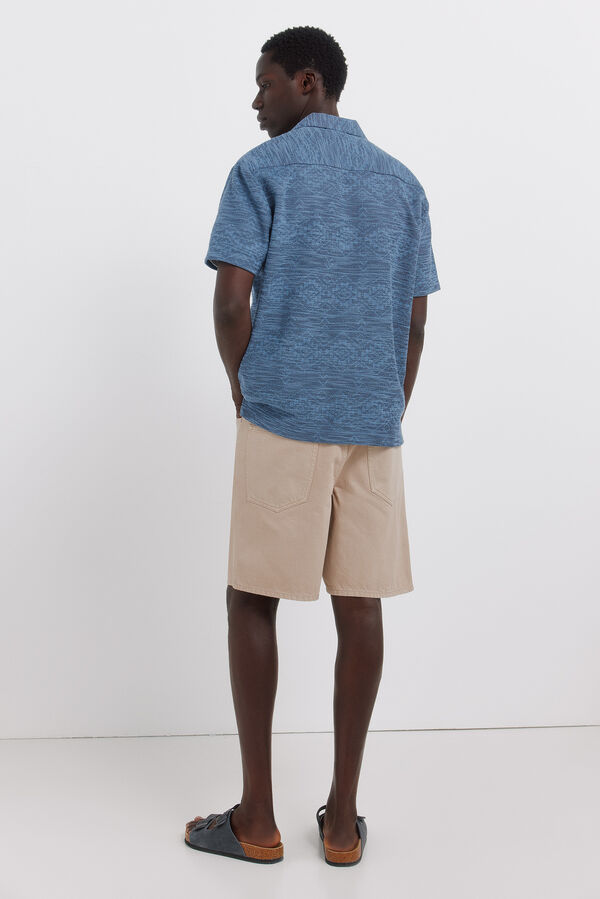 Springfield Bermudas 5 bolsos lavagem straight fit bege