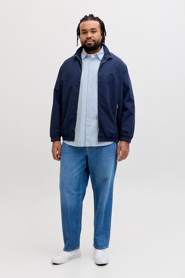 Jack & Jones PLUS Camisa de linho de manga comprida azul