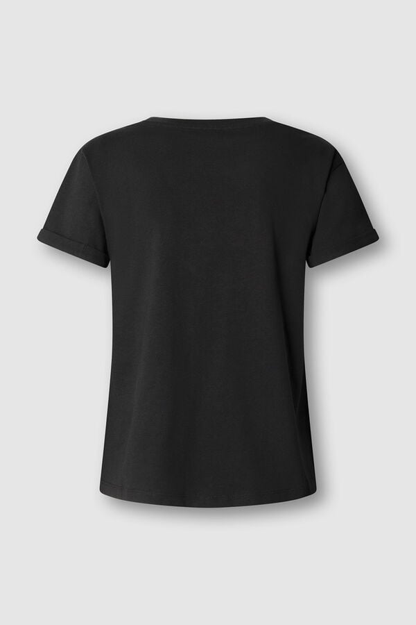 Pepe Jeans T-shirt manga curta preto